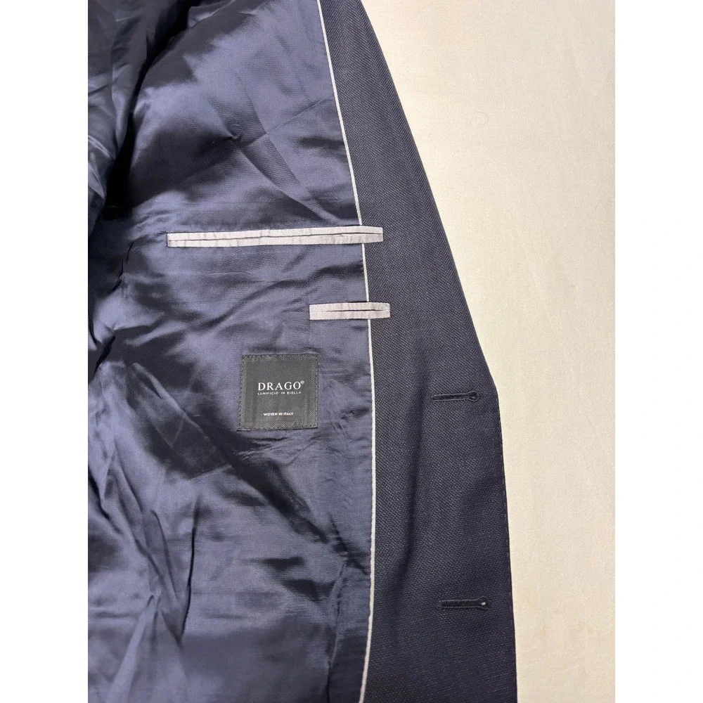 Hugo Boss Navy Blue Drago Italian Virgin Wool Blazer Sport Coat 42R Mens
